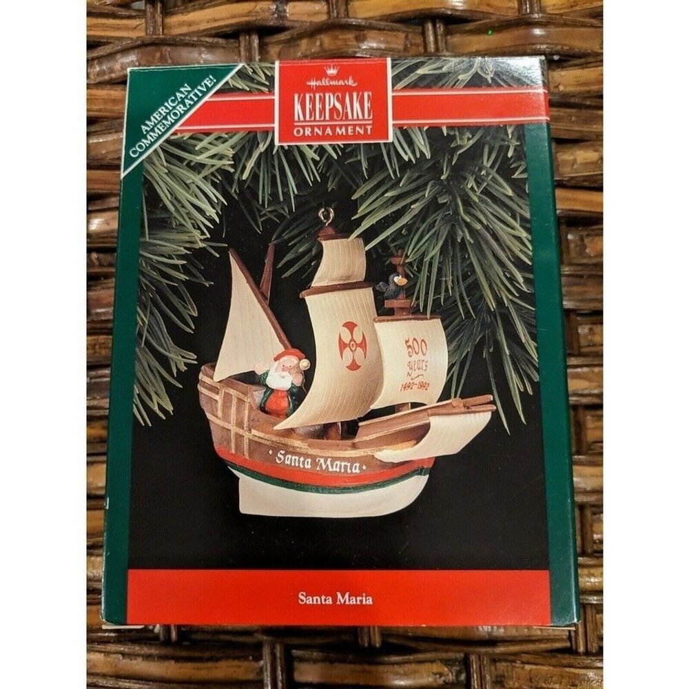 Hallmark Keepsake Santa Maria 1992 Ornament Ship Christmas NIB